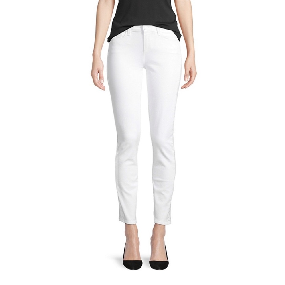 Paige white straight skinny jeans